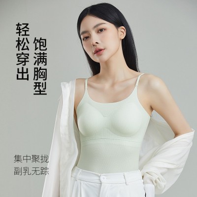 冰丝无痕吊带女免穿文胸一体式防走光内搭外穿吊带小背心夏季薄款图5