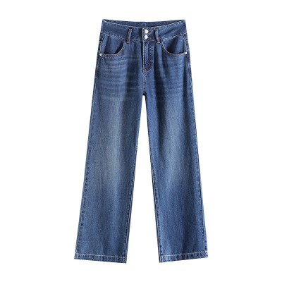 HEY+JEANS窄版天丝牛仔阔腿裤女夏季新款高腰显瘦垂感薄款拖地裤图5