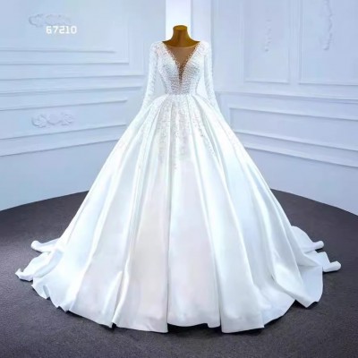 婚纱礼服新款修显瘦蓬蓬裙拖尾婚纱 外贸大码 来图Wedding dress图3