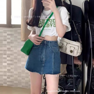 夏季新款高级感黑白色纯棉女装短袖t恤女纯棉美式宽松纯欲风ins潮图3