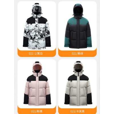 定制跨境迷彩羽绒服男女同款冬季新款连帽加厚新国标宽松情侣外套图4