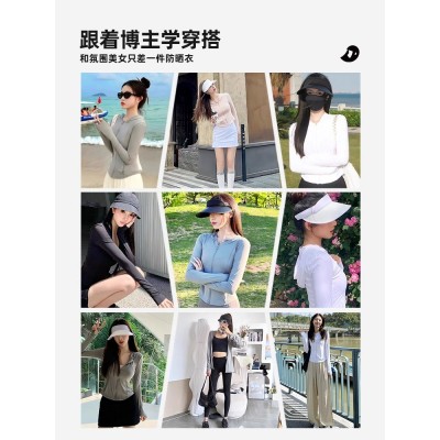 小野同款防晒衣女新款夏季防紫外线修身外套透气冰丝 防晒服图3