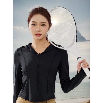 修身防晒衣女新款防紫外线冰丝防晒服凉感短款防晒外套图4
