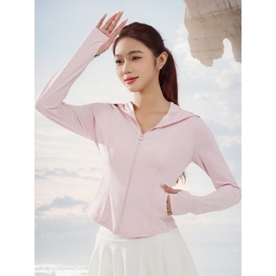 修身防晒衣女新款防紫外线冰丝防晒服凉感短款防晒外套图3