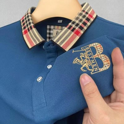 夏季新款刺绣保罗POLO衫休闲商务翻领短袖T恤透气半袖上衣男装图2