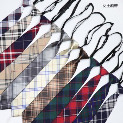 皮筋领带领带 女土领带 格子可调节黑色领带学院风领带现货批发图5