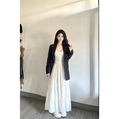白色bm半身裙女早春新款蛋糕裙子温柔半裙小个子a字裙长裙图5