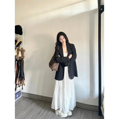 白色bm半身裙女早春新款蛋糕裙子温柔半裙小个子a字裙长裙图4