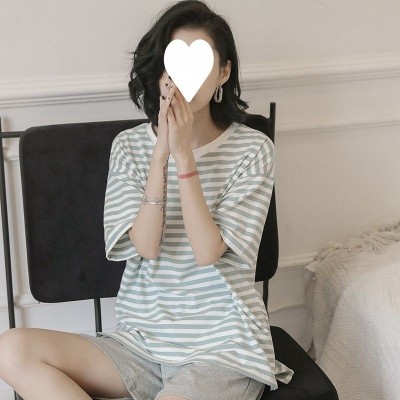 居家套装夏季夏季女短裤日系条纹清新学生宽松大码外穿家居服套装图3