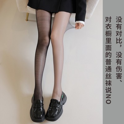 0D超薄款黑丝袜女春夏季防勾丝全透明连裤袜不掉档性感黑色丝袜图3