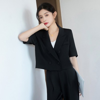 本职短袖西装外套新款春夏小个子休闲气质时尚短款西服上衣职图3