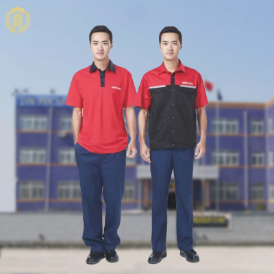 polo衫工厂定制劳保服定制款夏季款短袖吸湿排汗车间套装工作服图1