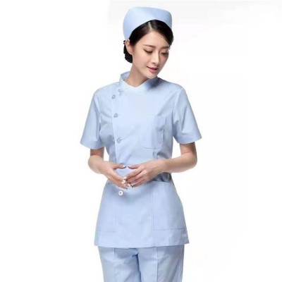 护士服 夏季短袖女长袖分体套装 圆领修身连衣裙 支持批发图2