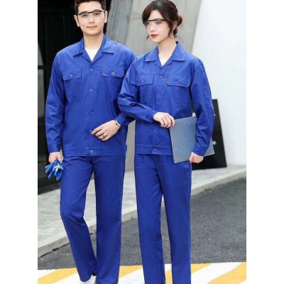 晶启尔工厂春秋耐磨长袖工作服套装 劳保厂服定制生产 定做工人工装图3