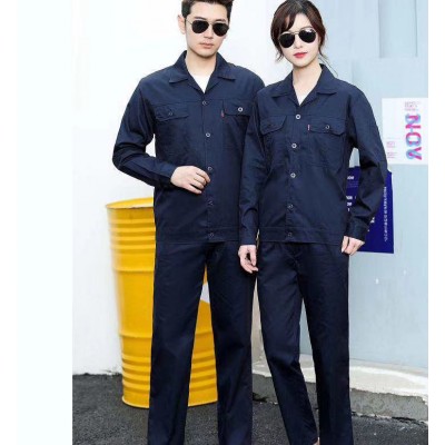晶启尔工厂春秋耐磨长袖工作服套装 劳保厂服定制生产 定做工人工装图4