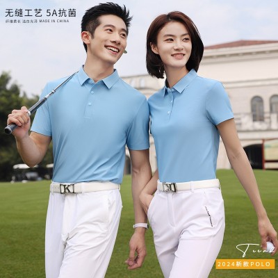 新款短袖t恤男女同款夏季透气POLO衫套头餐饮工作服团体服装图4