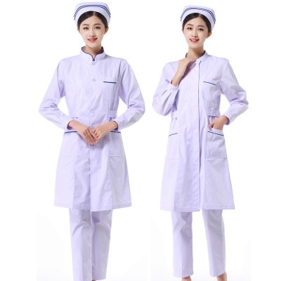 男女款白大褂吸湿工作服 女护士服 所药店医生服定制图2