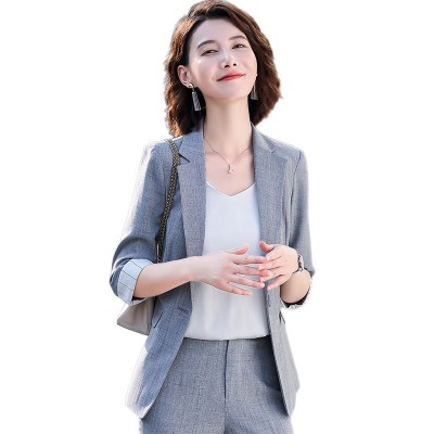 时尚简约西装女外套夏季爆款小个子春夏新款薄款职业套装批发图5