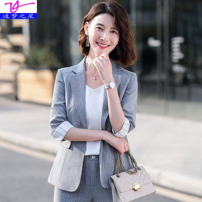时尚简约西装女外套夏季爆款小个子春夏新款薄款职业套装批发图2