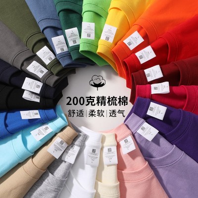 夏季纯棉圆领T恤公司文化衫来图班服广告衫工作服短袖印logo图3