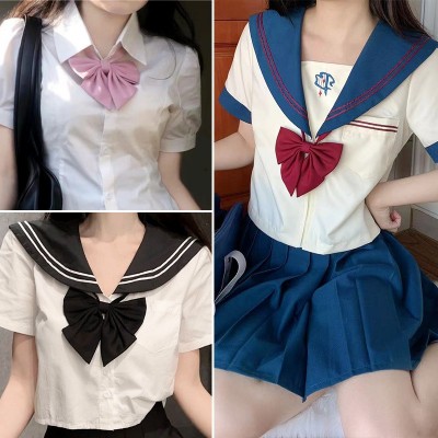 领结女JK羽根领花女学生毕业照学士服酒红色学院风领花日 系蝴蝶结图2