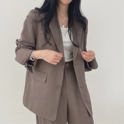 春秋小个子炸街新款时尚l韩版休闲西服套装图3