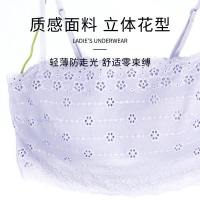 新款防走光蕾丝一片式抹胸薄款打底内搭性感美背内衣图3