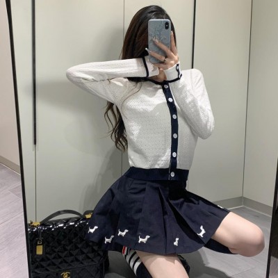 THOM BIRUCRO女士春秋季新款镂空圆领休闲百搭小香风棉质 洞眼开衫图5