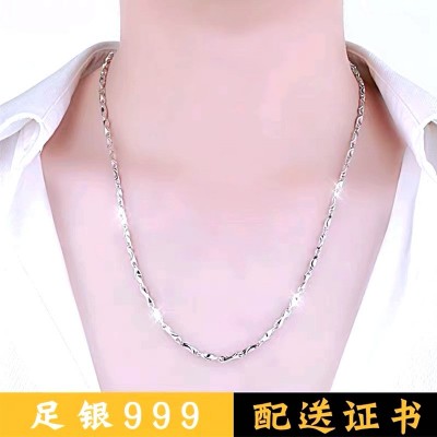 纯银项链银饰品酷女潮个性学生韩版简约情侣一对饰品图2
