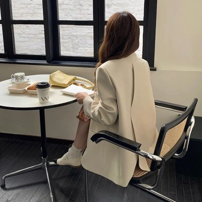 胖MM特大码300斤翻驳领小西装外套女春秋宽松韩版后开叉休闲西服2图2