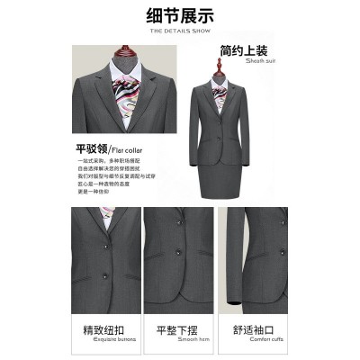 办公正装女西服套装职业西装女灰色百搭女西装套都市丽人修身气质图3