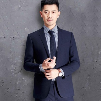薄款夏季青年多色商务修身职业经理团体气质着装西服两件套套装图2