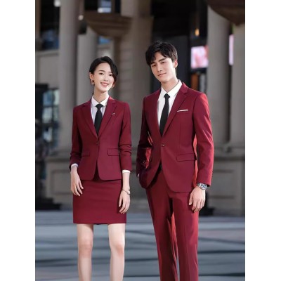 职业西服套装男士西装商务修身正装三件套保险地产经理外套绣LOGO图4
