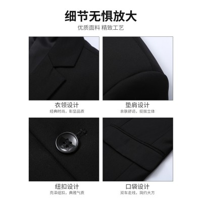 商务西装新款套装男士长袖外套职业装酒店工作服伴郎服男女同款图2