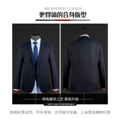 2024年男士高弹力条纹西装 双扣修身休闲西服 源头工厂图4