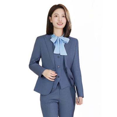 宝马领创西服套装工作服4s店工装雾霾蓝商务西装男女外套马甲衬衫图5