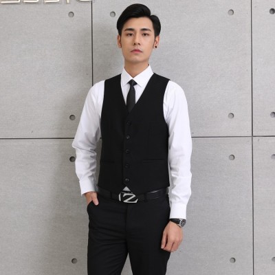 男士西装马甲衬衫工装背心伴郎服装新郎结婚礼服团服套装休闲正码图4