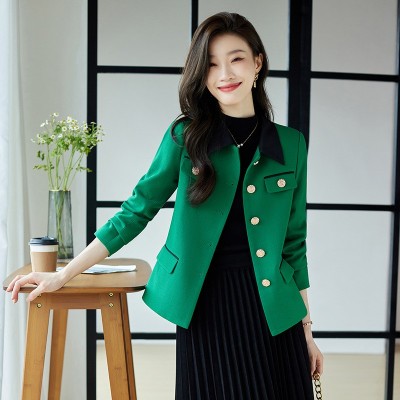 春秋新款小个子短款百搭气质小西装女时尚韩版感女士休闲外套图2