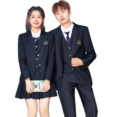 2024秋季新款服装男女同款初高中班服JK制服西装套装三件 套学院风图5