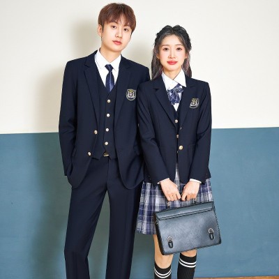 2024秋季新款服装男女同款初高中班服JK制服西装套装三件 套学院风图4