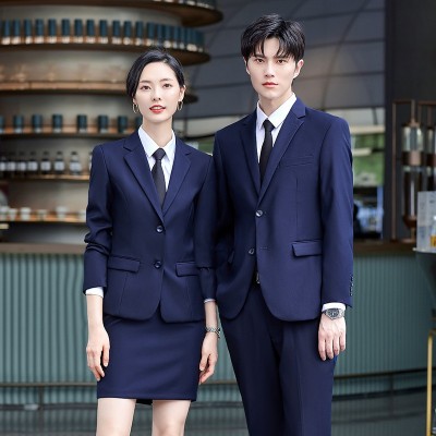 男女黑色商务西服套装工作服外套定制教师职业西装办公室正装定制图2