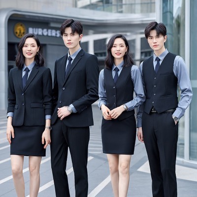 男女黑色商务西服套装工作服外套定制教师职业西装办公室正装定制图3