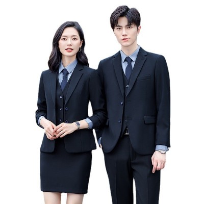 男女黑色商务西服套装工作服外套定制教师职业西装办公室正装定制图5