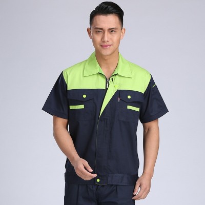 汽修工装夏季短袖工作服定制套装薄款透气厂服上衣男女半袖劳保服图4