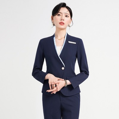 职业西装套装女2024秋季新款工装气质收腰珠宝店售楼部工作服高端图2