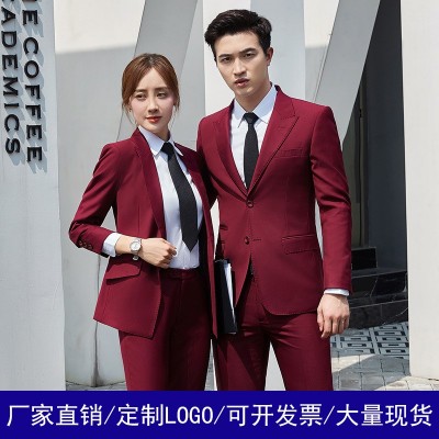 六色职业装男女同款商务正装三件套 销售律师工作服经理西服套装图3