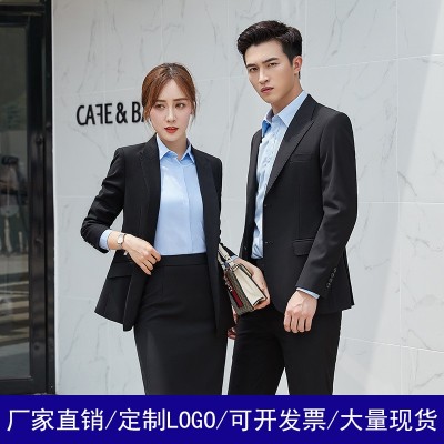 六色职业装男女同款商务正装三件套 销售律师工作服经理西服套装图2