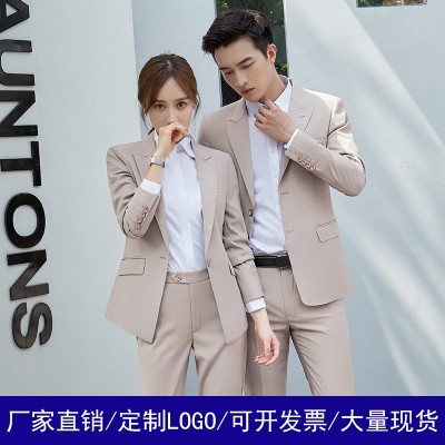 六色职业装男女同款商务正装三件套 销售律师工作服经理西服套装图4