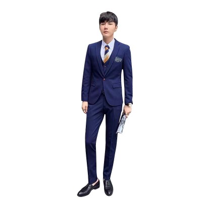 韩版职业男士西装定制修身男士西服定制大学生毕业拍照正装三件套图5