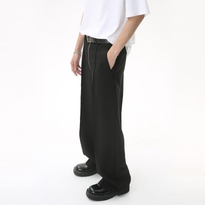 MTLCLOTHES男装|2023夏款新品 韩版宽松拖地通勤简约休闲西裤图2